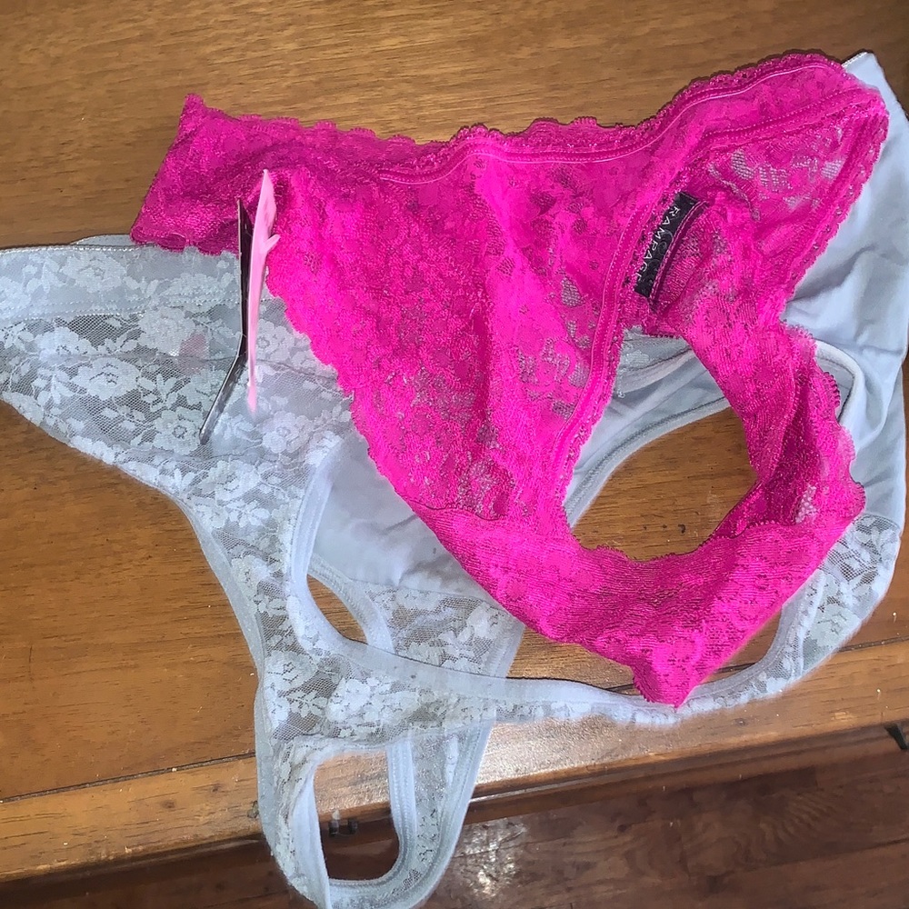 Lace Intimates Set in Pink and Gray